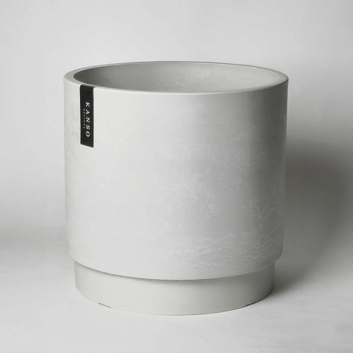 10" Kanso Designs Self Watering Pot - White Stone